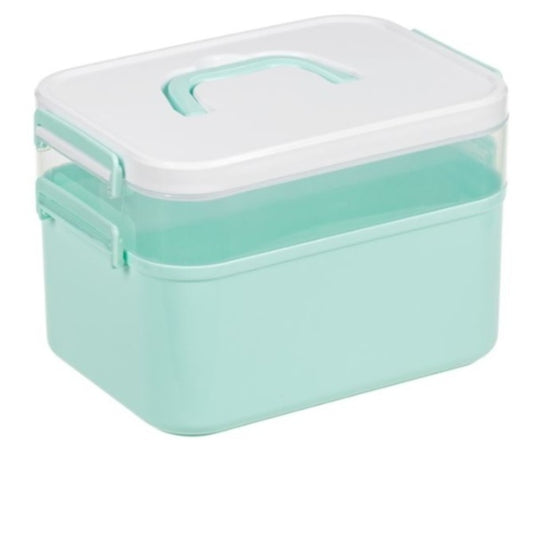 Cutie dubla de depozitare din plastic pentru accesorii de croitorie 26x19x18 cm