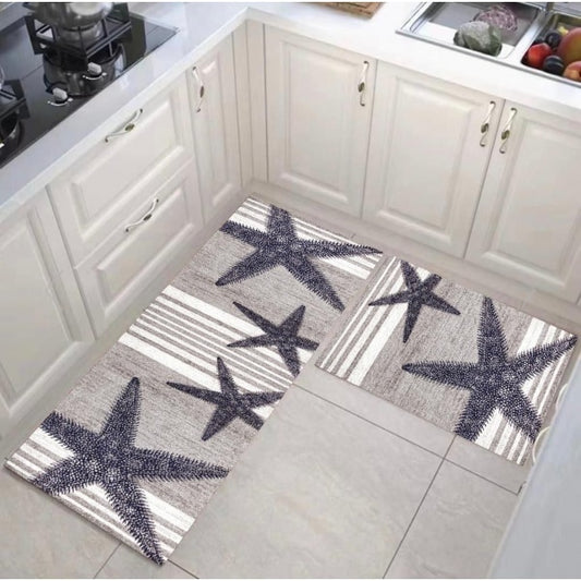 Set 2x covoare de bucatarie, model stele