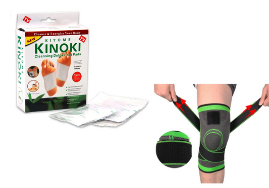 Set 50 plasturi detoxifiere + Genunchiera compresie ajustabila