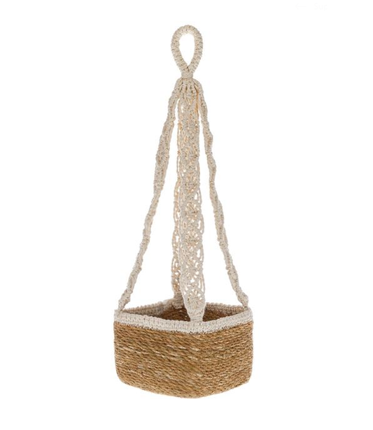 Masca Ghiveci Flori Suspendata Patrata Macrame 18x18x14cm