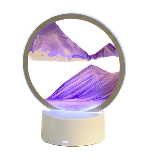 Lampa decorativa tip clepsidra, nisipuri miscatoare, Moving Sand Art