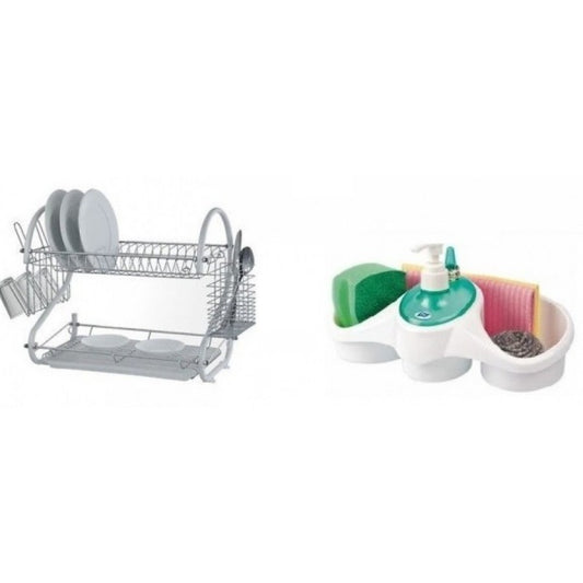 Set bucatarie: suport vesela cu tavita de uscare + dispenser detergent de vase