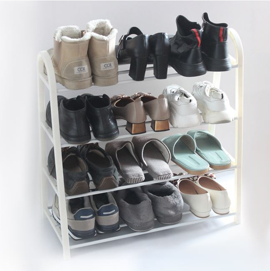 Suport Incaltaminte cu 4 Rafturi Alb 61x28x64cm