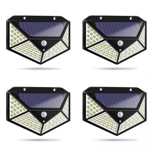 Set 4 lampi 100 LED, 3 moduri de functionare, incarcare solara si senzor de miscare
