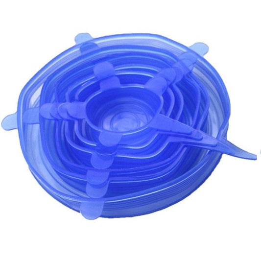 Set 6 capace elastice silicon pentru acoperirea oalelor și castroanelor