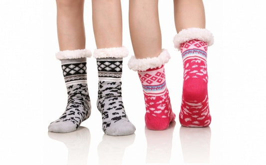 Set 2 perechi ciorapi cu interior imblanit pentru femei, model Winter Season