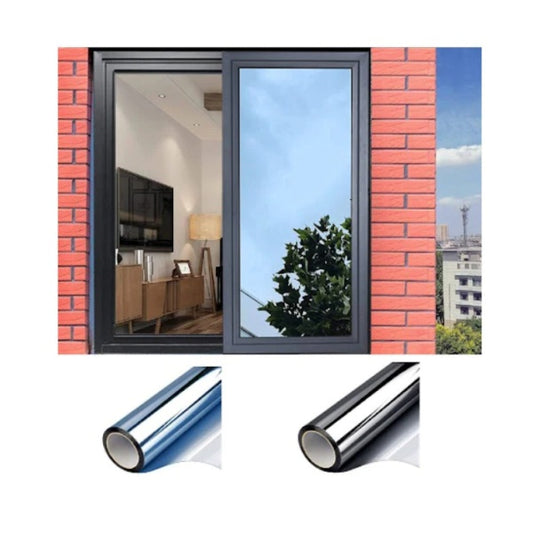 Set 2x folie reflexiva pentru geamuri interioare, protectie solara, 45x200 cm