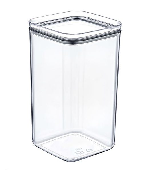 Recipient depozitare alimente transparent din plastic, stivuibil 1.5L
