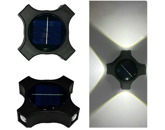 Set 4 lampi solare de perete cu lumina in 4 directii
