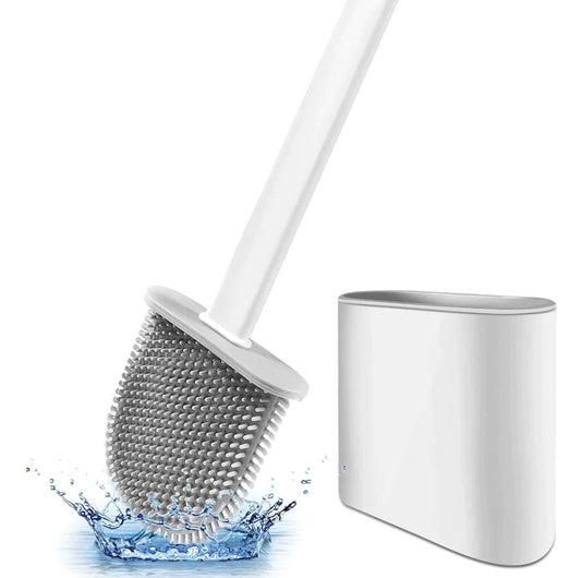 Perie plata pentru WC din silicon cu cap flexibil