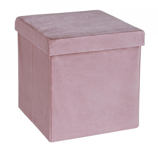 Taburet roz cu spatiu de depozitare 38x38x35.5cm