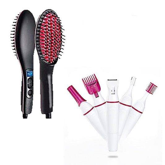 Perie indreptat parul + trimmer electric