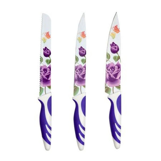Set 3 unelte Colorate de bucatarie, model floral