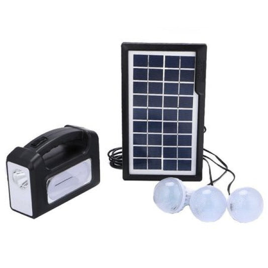 Kit panou solar Gdplus , 3 becuri, lanterna inclusa