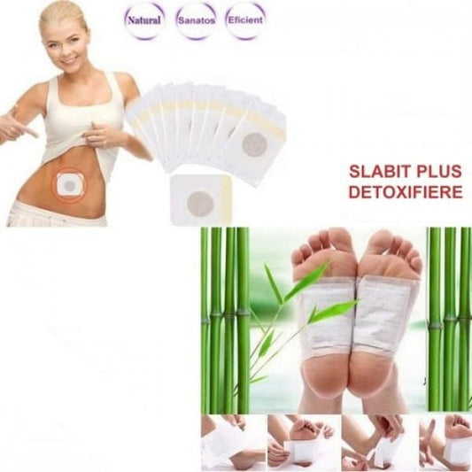 Set2x PACHET Set 20 plasturi detoxifiere homeopati cu Turmalina + GRATIS 10 PLASTURI PENTRU REDUCEREA GREUTATII SLIM PATCH
