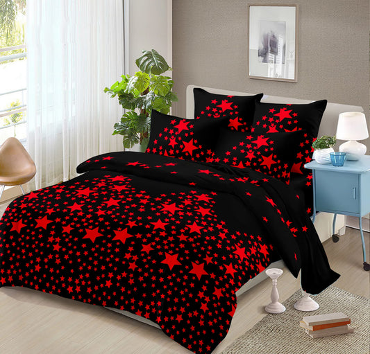 Lenjerie de pat : Negru cu stele