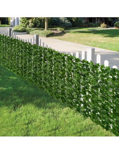 Gard artificial verde cu frunze, 300x100cm